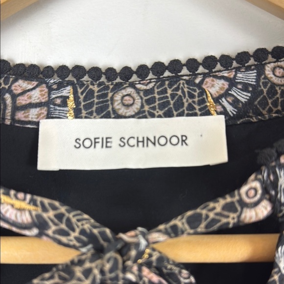 Sofie Schnoor Black and Gold Midi dress Size Medium - Picture 4 of 11